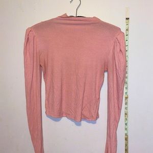 Lightweight pink long sleeve mock top